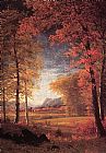 Albert Bierstadt Wall Art - Autumn in America Oneida County New York